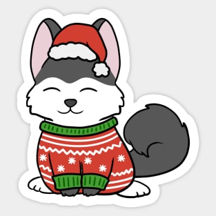 Christmas Sweater Husky Sticker